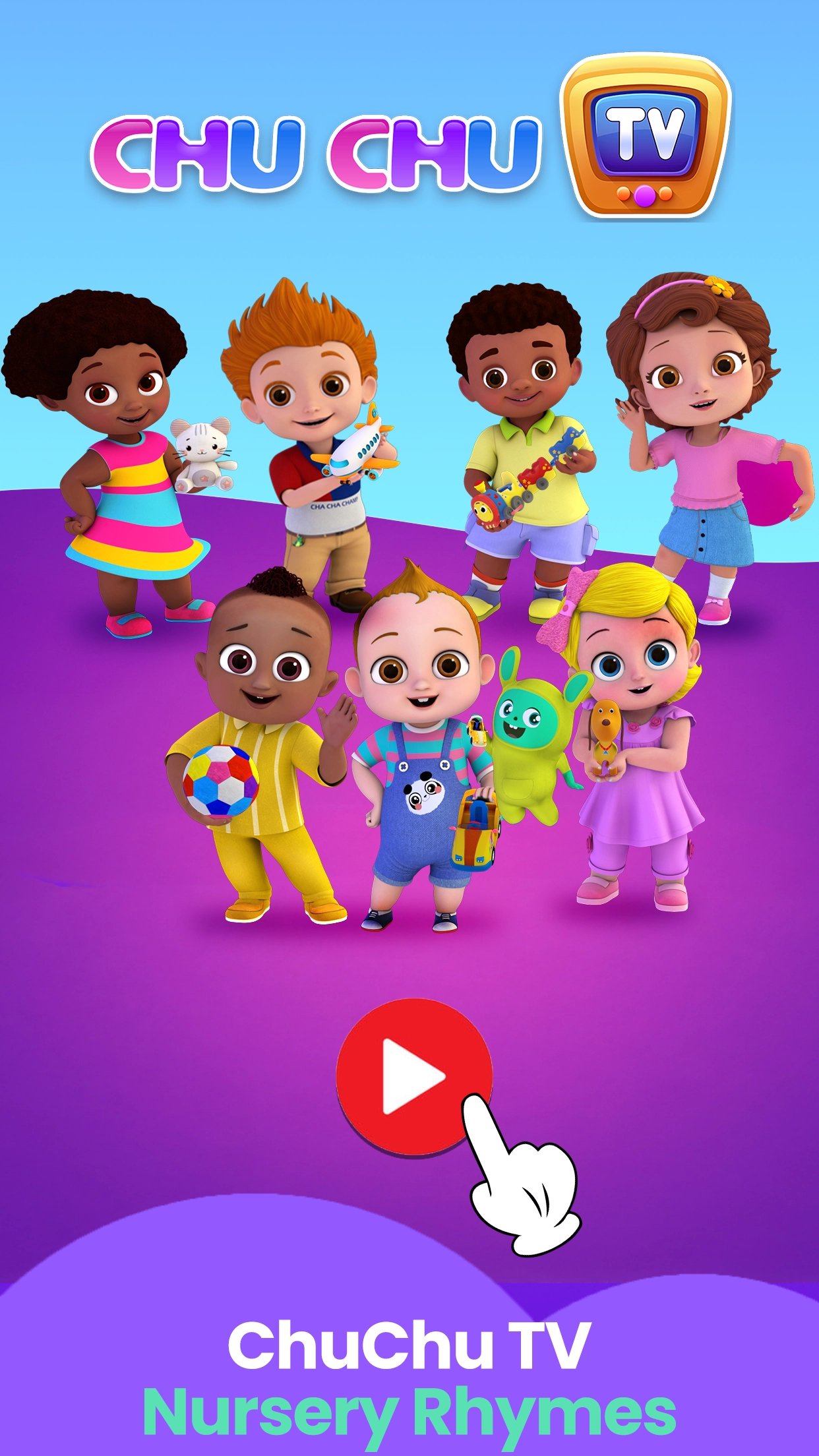ChuChu TV nursery rhymes game for kids with music and early learning activities.