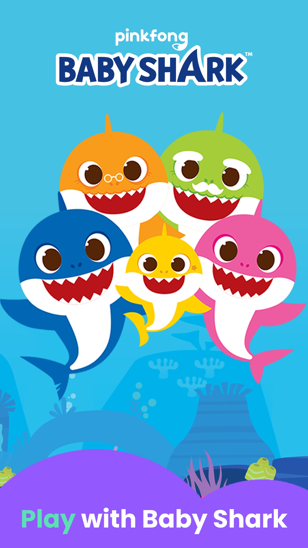 Pinkfong Baby Shark kids game with fun music and interactive learning play.