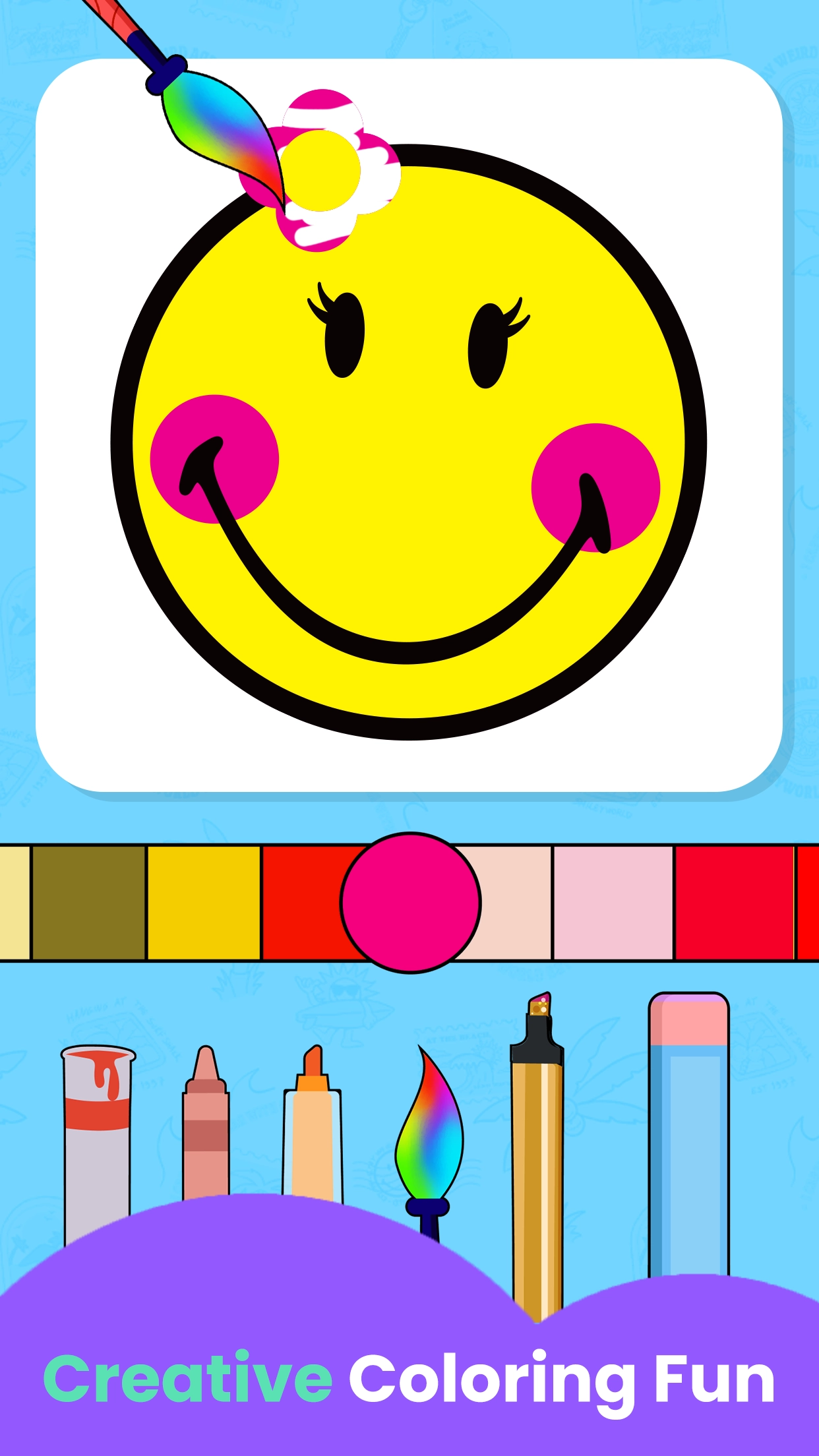 SmileyColors coloring game for kids encouraging creativity and visual learning.