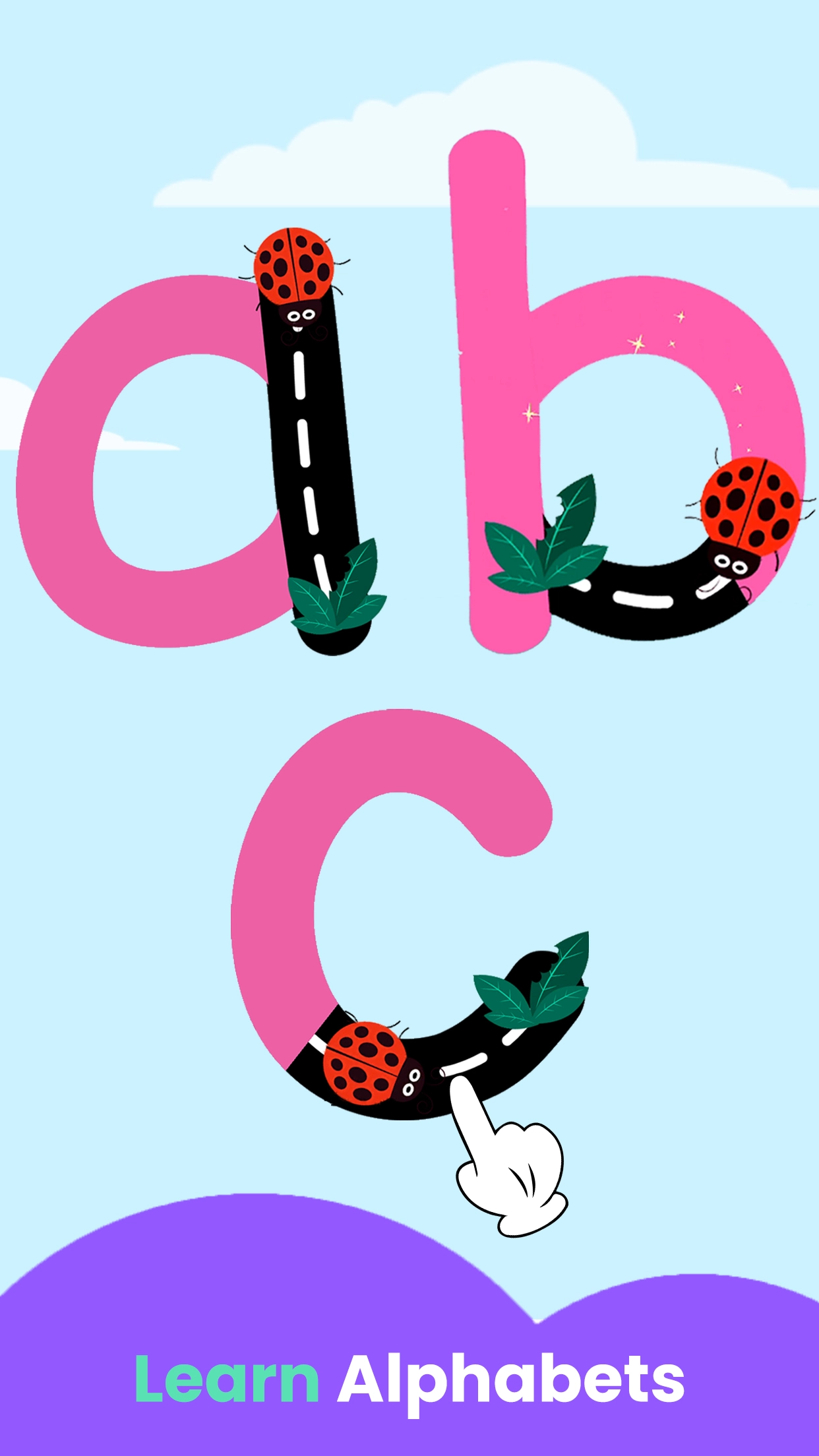Alphabet learning game for kids with letter tracing and phonics-based activities.