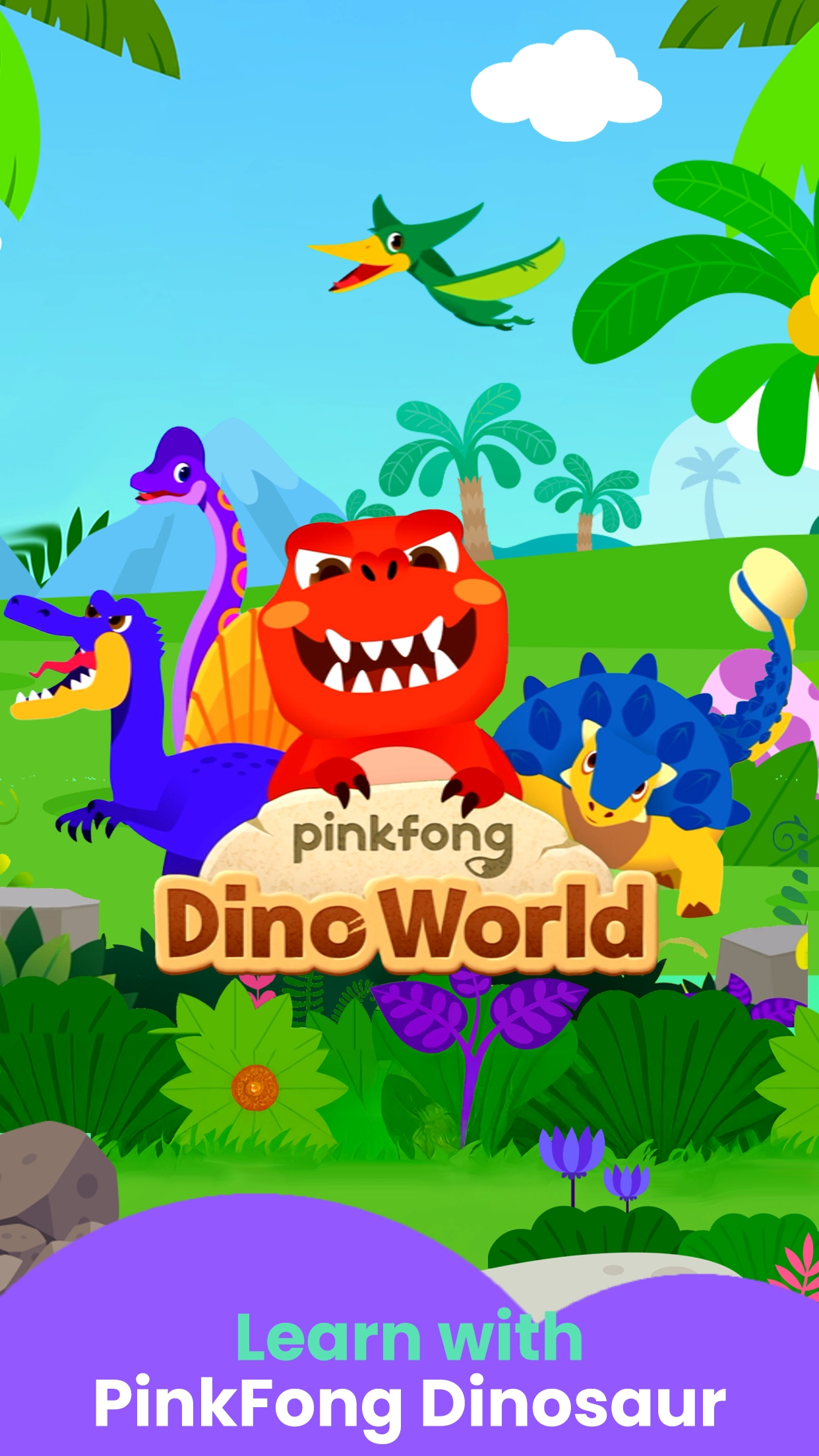 Pinkfong Dino World Game for kids for learning.