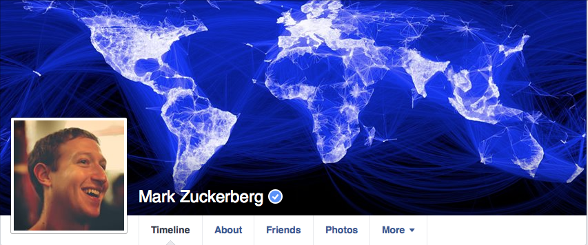 Facebook profile of Mark Zuckerberg 