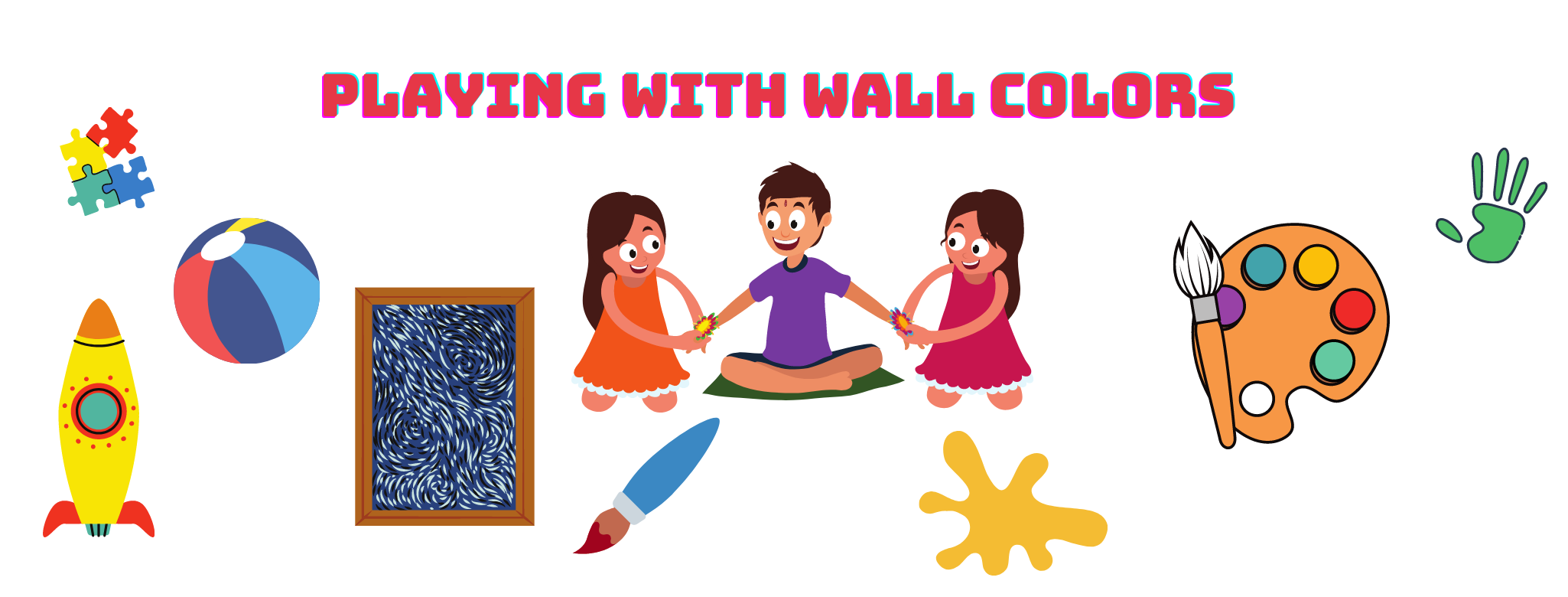 Playing with wall color for therapy for kids